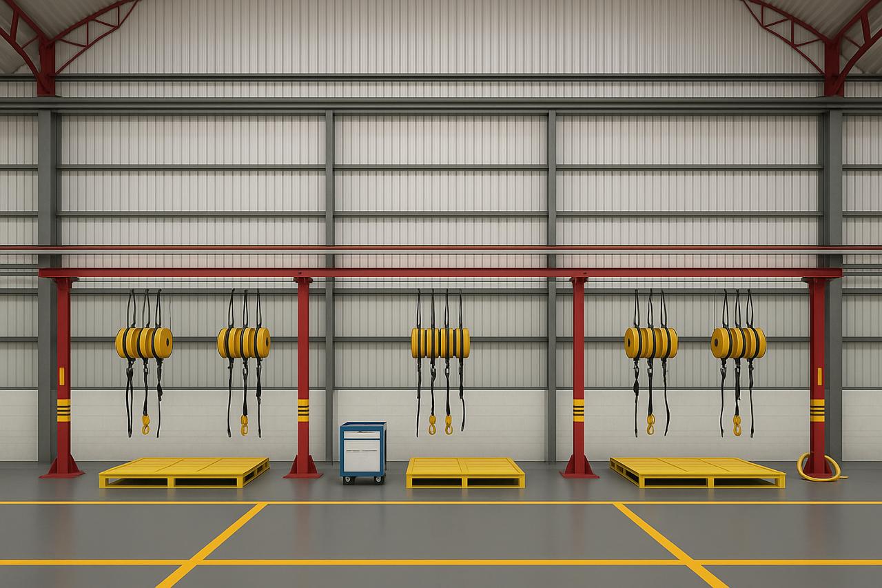 Equipamiento de talleres industriales render